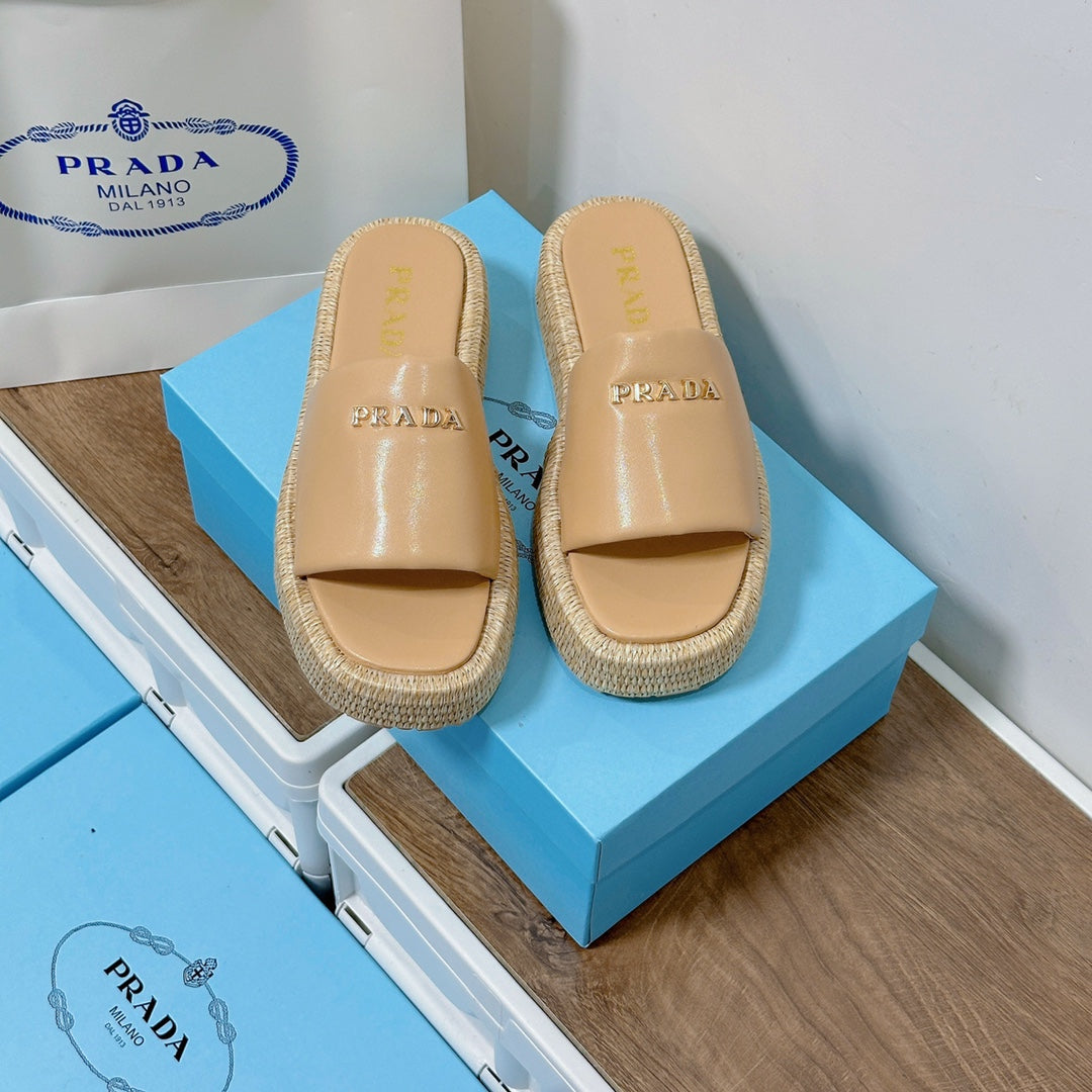 Sandalias de plataforma con suela de tejido