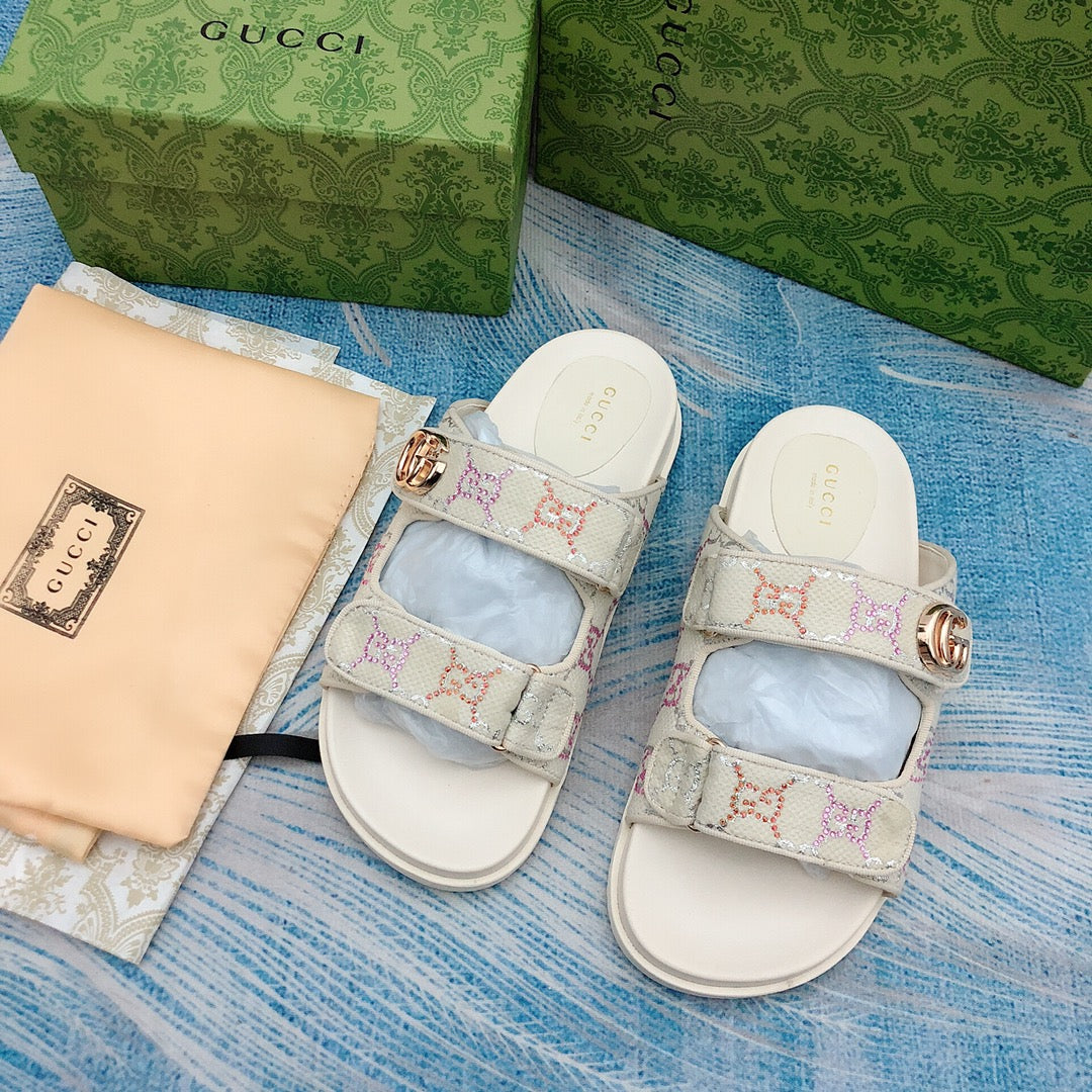 Sandalias Vintage G grabadas con velcro