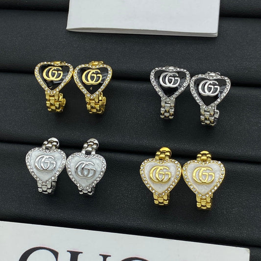 Boucles d'oreilles créoles cœur vintage