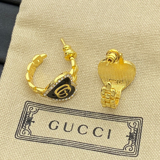 Boucles d'oreilles créoles cœur vintage