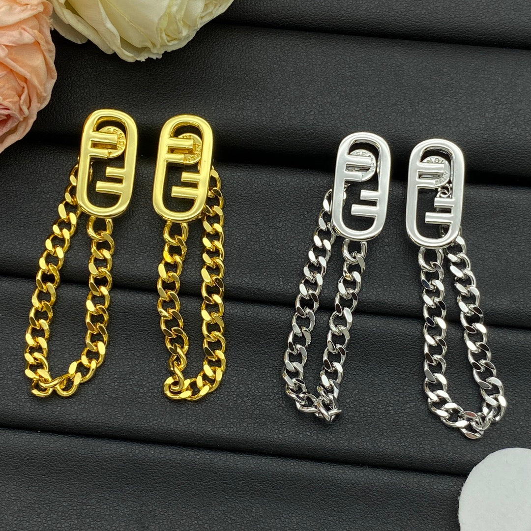 Pendientes de cadena metálica O’Lock