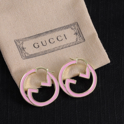 Boucles d'oreilles créoles rondes découpées en émail