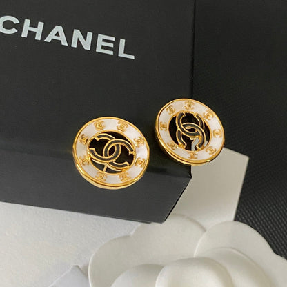 Boucles d'oreilles pendantes vintage à logo cercle creux