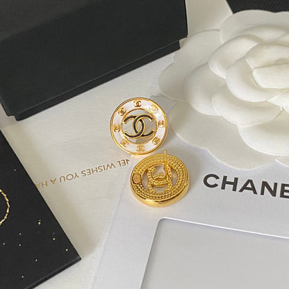 Boucles d'oreilles pendantes vintage à logo cercle creux