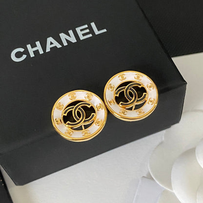 Boucles d'oreilles pendantes vintage à logo cercle creux