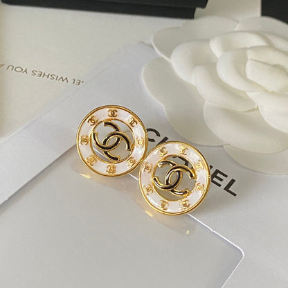 Boucles d'oreilles pendantes vintage à logo cercle creux