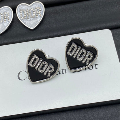 Pendientes Grabados de Diamante Corazón de Amor