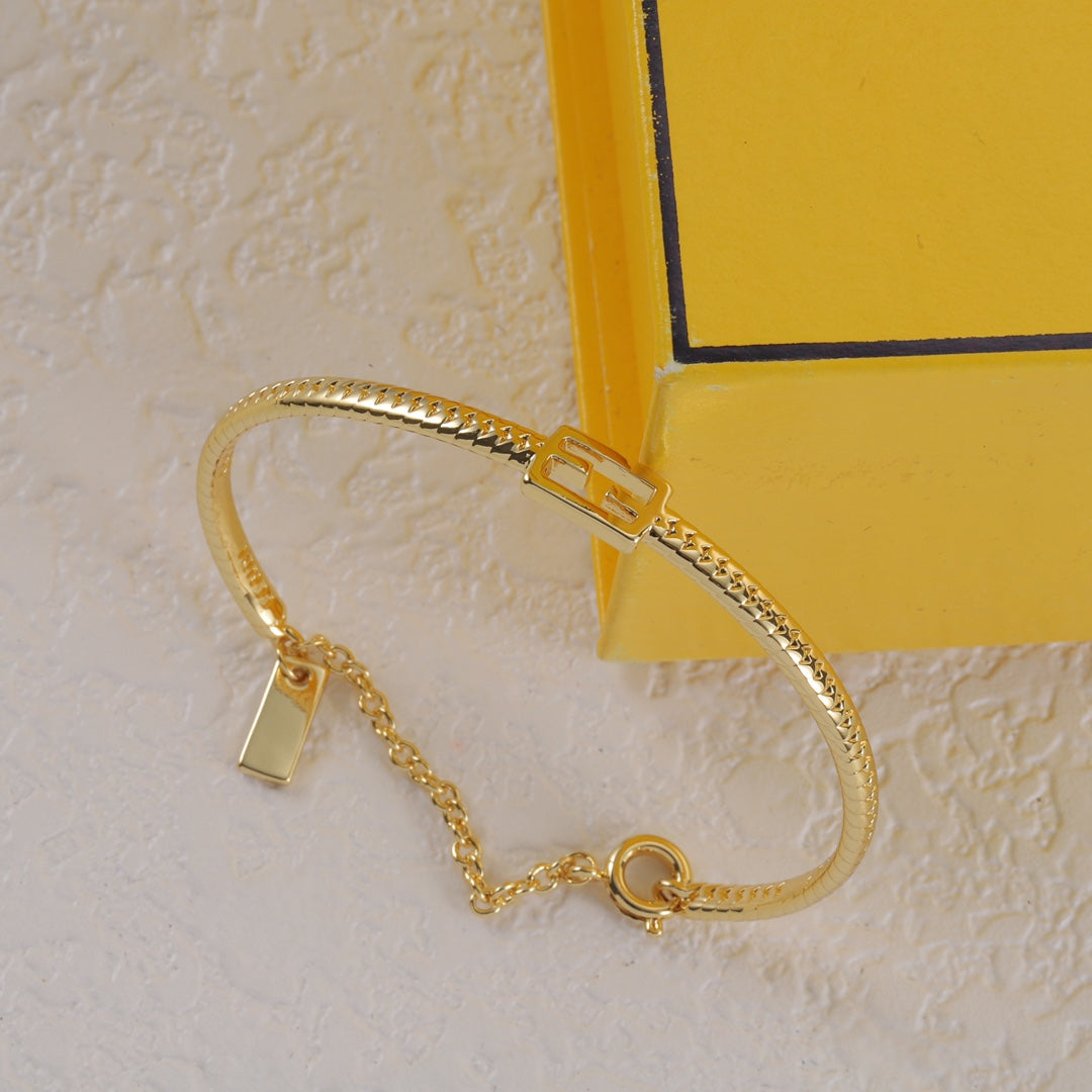 Pulsera Baguette de color dorado
