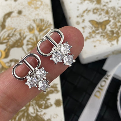 Boucles d'oreilles mini-lettre en cristal tendance