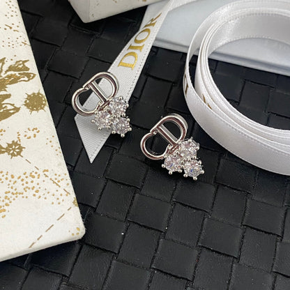 Boucles d'oreilles mini-lettre en cristal tendance
