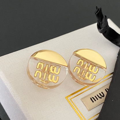 Aretes de moda de plexiglás y metal