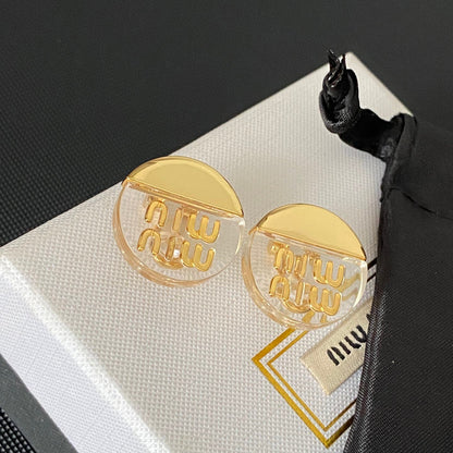 Aretes de moda de plexiglás y metal