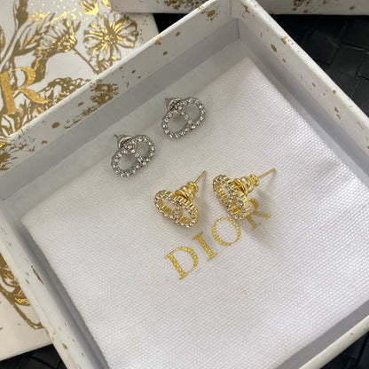 Pendientes mini de temperamento con diamantes de imitación