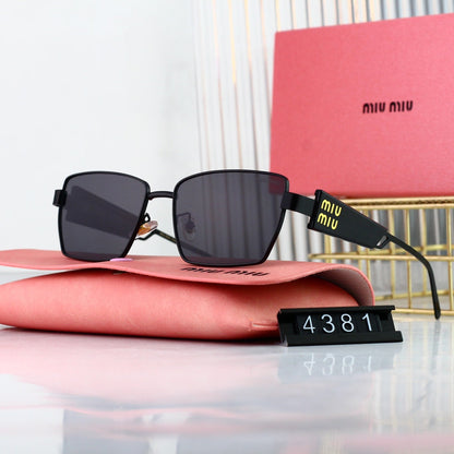 Gafas de sol rectangulares Retro HD de montura ancha