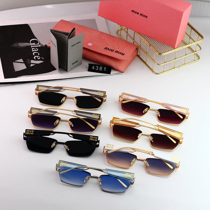 Gafas de sol rectangulares Retro HD de montura ancha