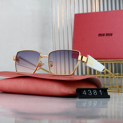 Gafas de sol rectangulares Retro HD de montura ancha