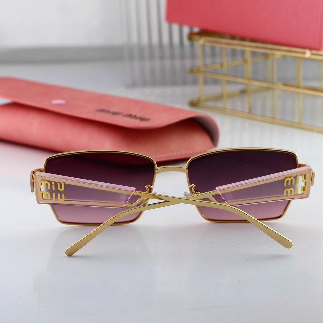 Gafas de sol rectangulares Retro HD de montura ancha