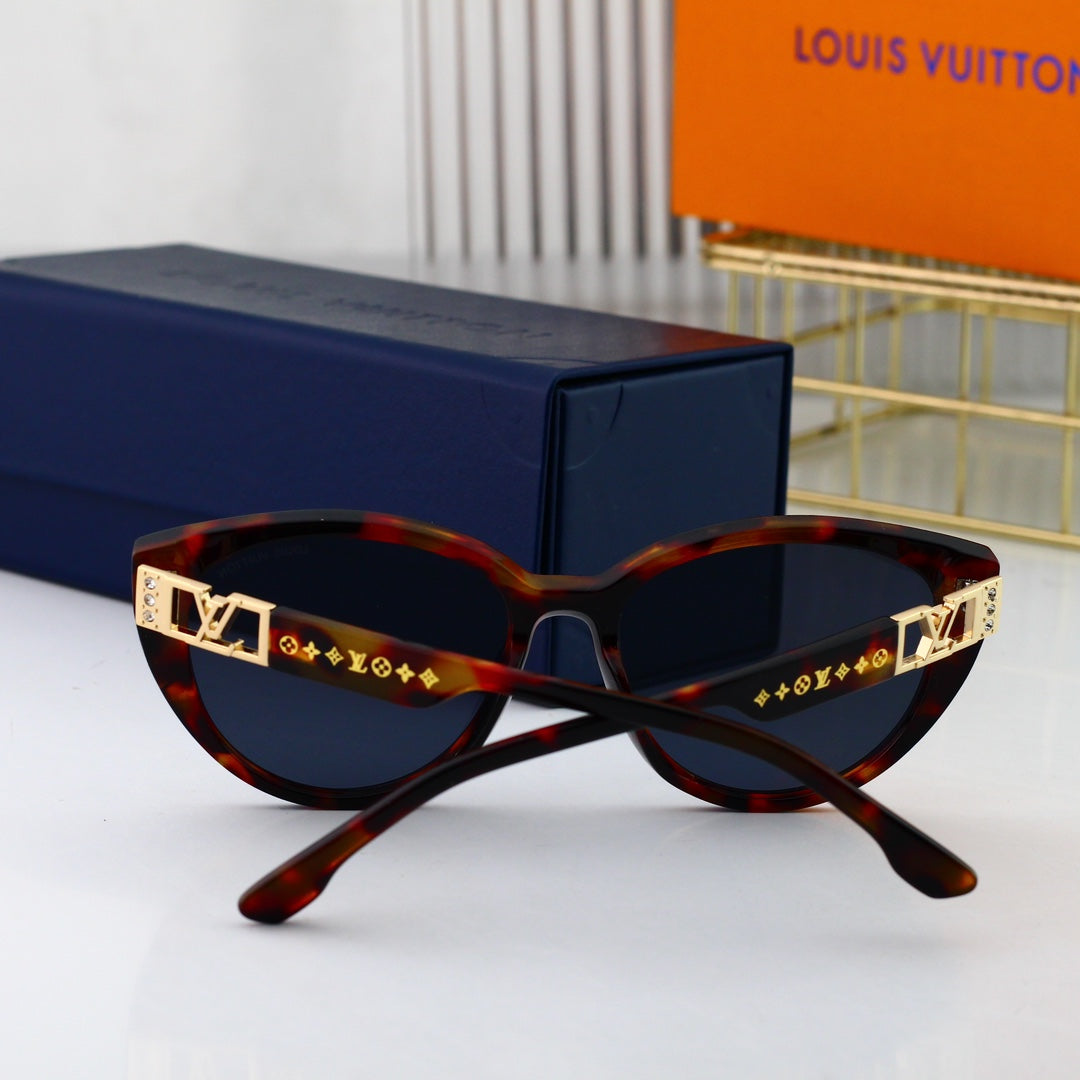 Nuevas gafas de sol con logotipo calado de metal ojo de gato