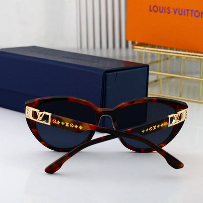 Nuevas gafas de sol con logotipo calado de metal ojo de gato