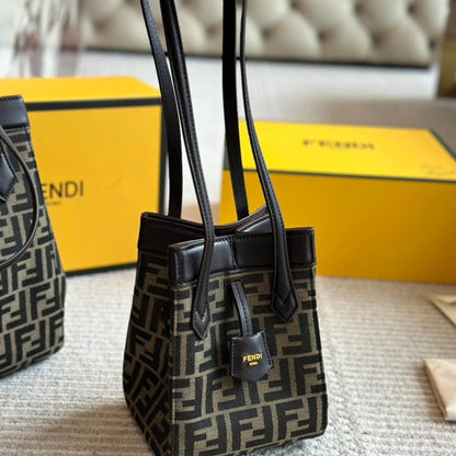 Sac seau origami motif rétro F