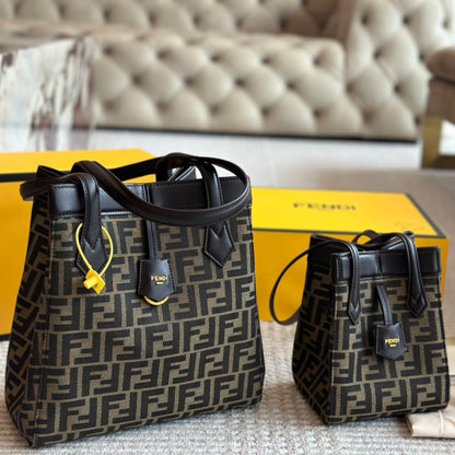 Sac seau origami motif rétro F