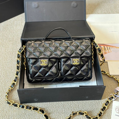 Bolso bandolera vintage 24A con doble asa y bolsillo