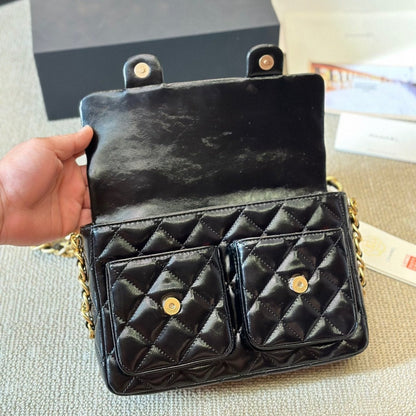 Bolso bandolera vintage 24A con doble asa y bolsillo