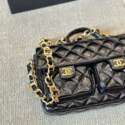 Bolso bandolera vintage 24A con doble asa y bolsillo