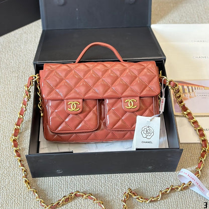 Bolso bandolera vintage 24A con doble asa y bolsillo