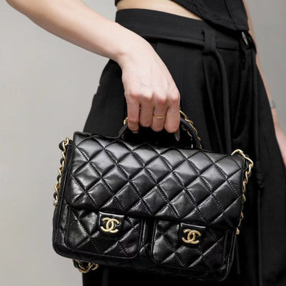 Bolso bandolera vintage 24A con doble asa y bolsillo