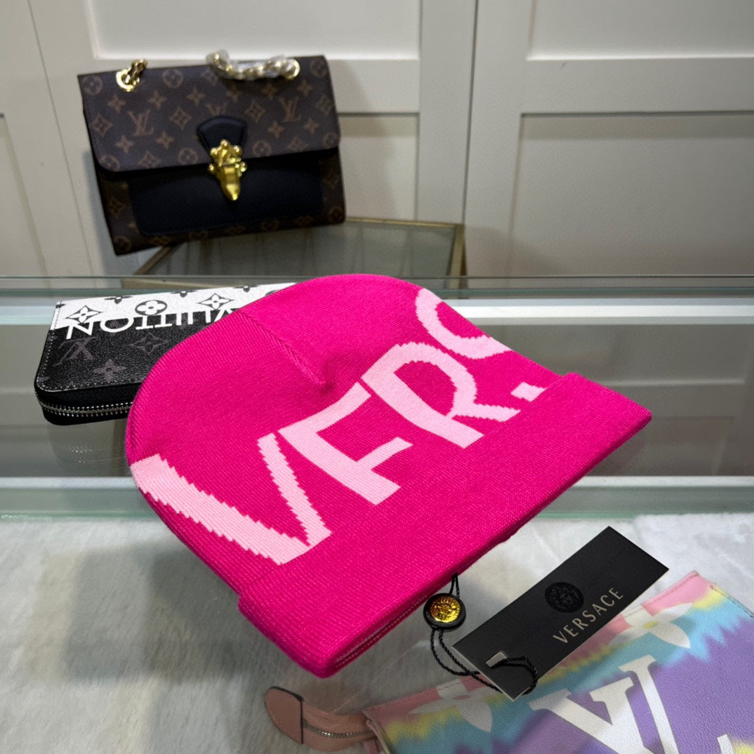 Gorro de punto suave unisex de lana con letras