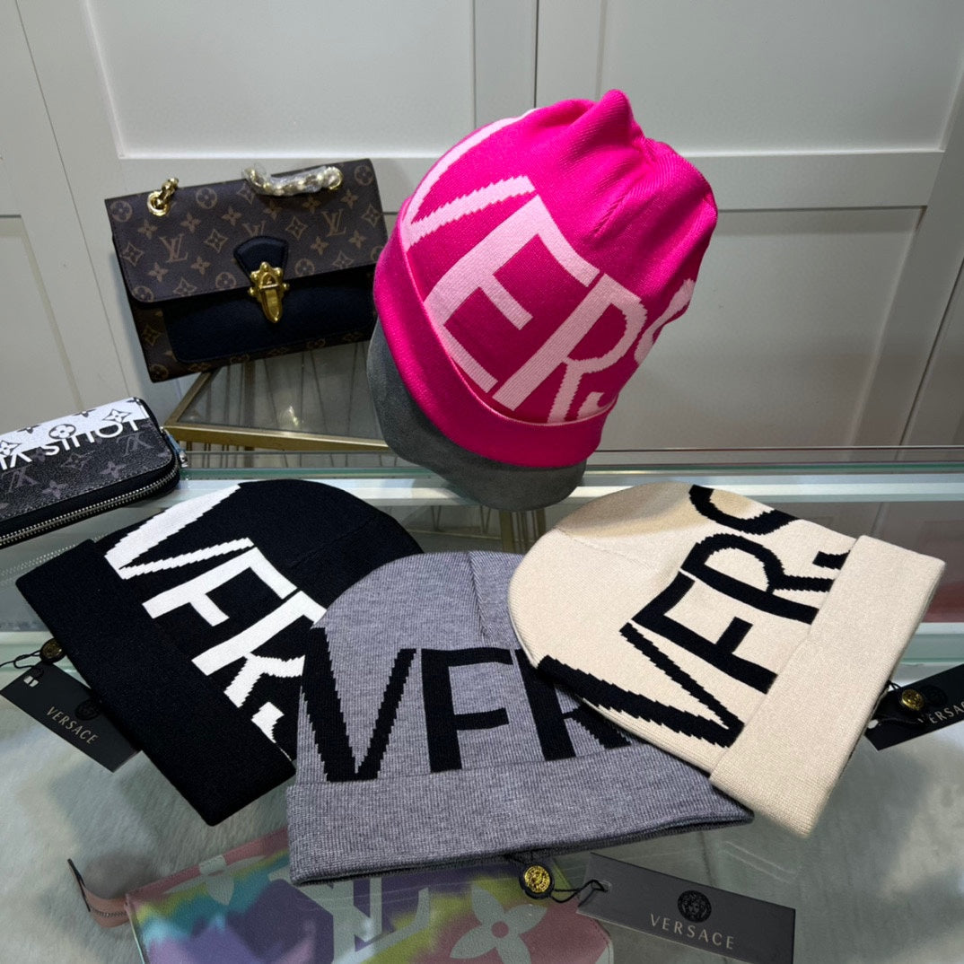 Gorro de punto suave unisex de lana con letras