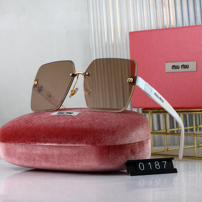 Lunettes de soleil carrées sans monture à la mode pour femme