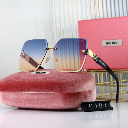 Lunettes de soleil carrées sans monture à la mode pour femme
