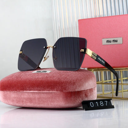 Lunettes de soleil carrées sans monture à la mode pour femme