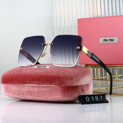 Lunettes de soleil carrées sans monture à la mode pour femme