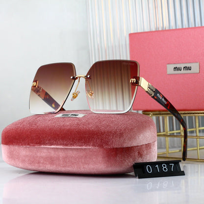 Lunettes de soleil carrées sans monture à la mode pour femme