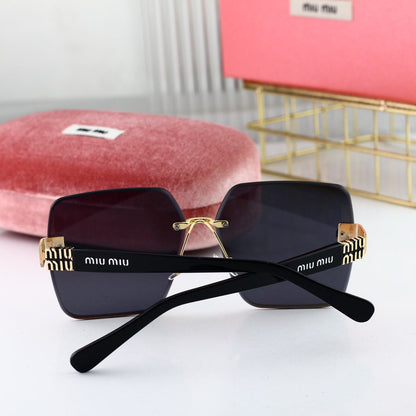 Lunettes de soleil carrées sans monture à la mode pour femme