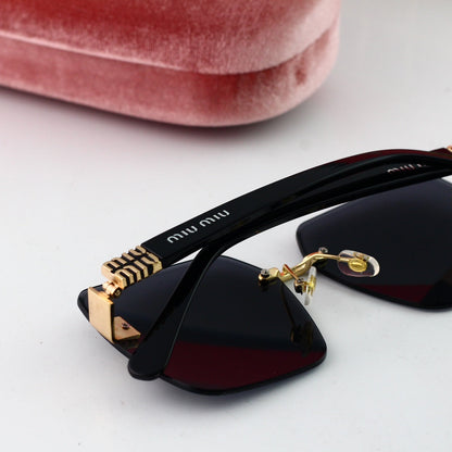 Lunettes de soleil carrées sans monture à la mode pour femme