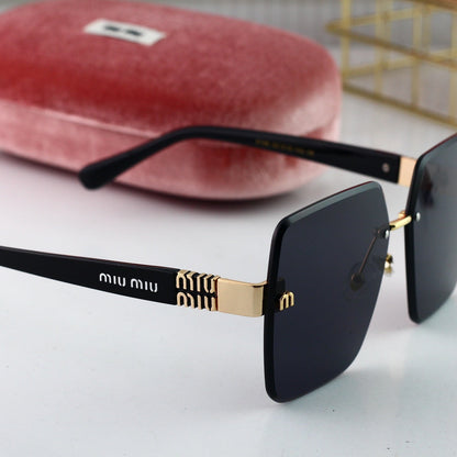 Lunettes de soleil carrées sans monture à la mode pour femme