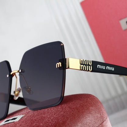 Lunettes de soleil carrées sans monture à la mode pour femme