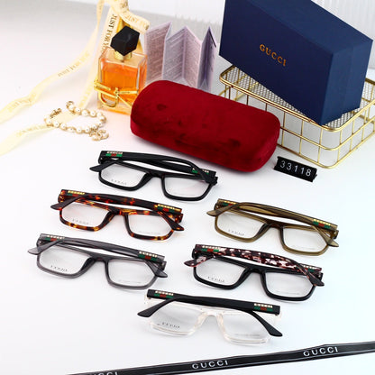 Gafas de moda unisex con montura de rayas