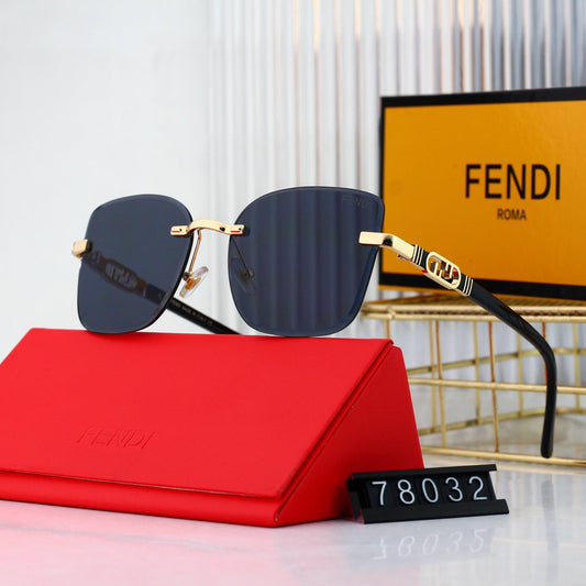 Lunettes de soleil tendance en métal avec monture F entrelacée