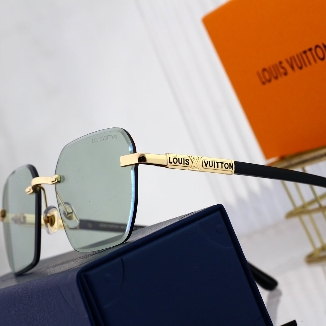 Gafas de sol metálicas sin montura HD a la moda