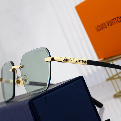 Gafas de sol metálicas sin montura HD a la moda