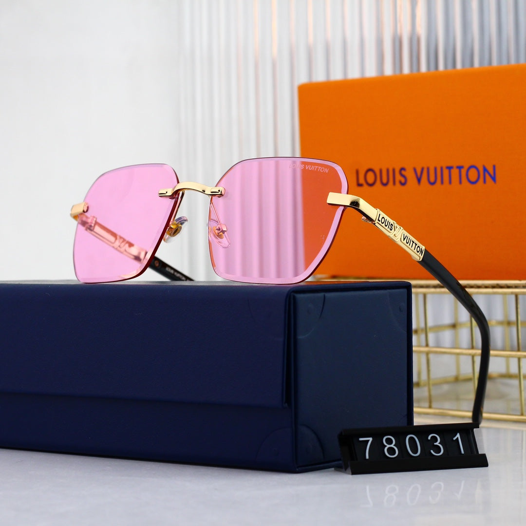 Gafas de sol metálicas sin montura HD a la moda