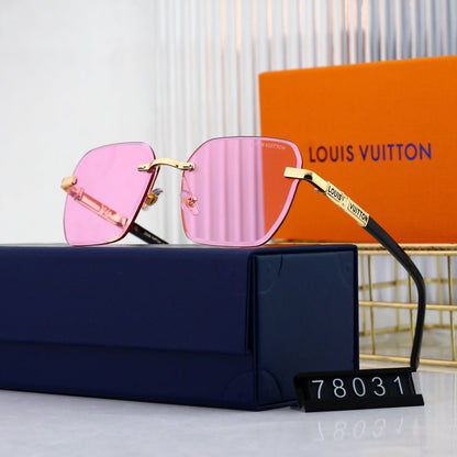 Gafas de sol metálicas sin montura HD a la moda