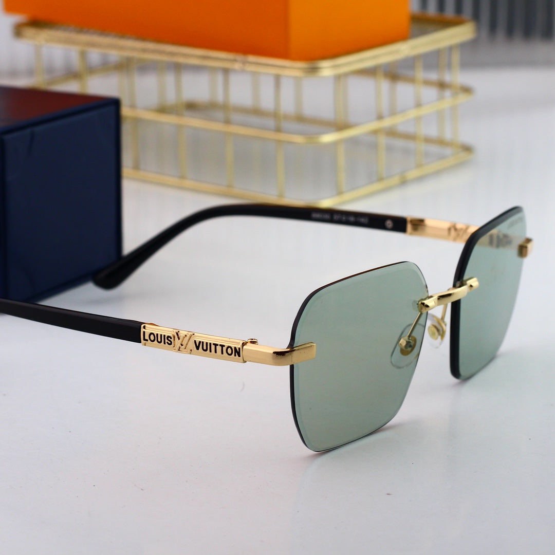 Gafas de sol metálicas sin montura HD a la moda
