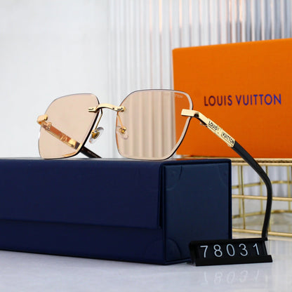 Gafas de sol metálicas sin montura HD a la moda