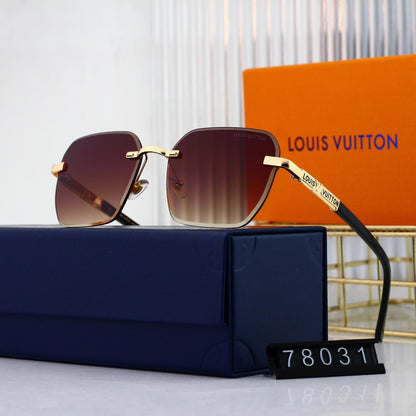 Gafas de sol metálicas sin montura HD a la moda